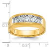 14k Men's Polished and Satin 5-Stone 1 Carat AA Quality Diamond Ring
