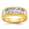 14k IBGoodman Men's Polished and Satin 5-Stone Ring Mounting