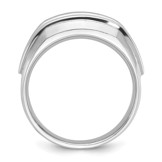 14k White Gold Mens 3-Stone 1 carat Diamond Ring