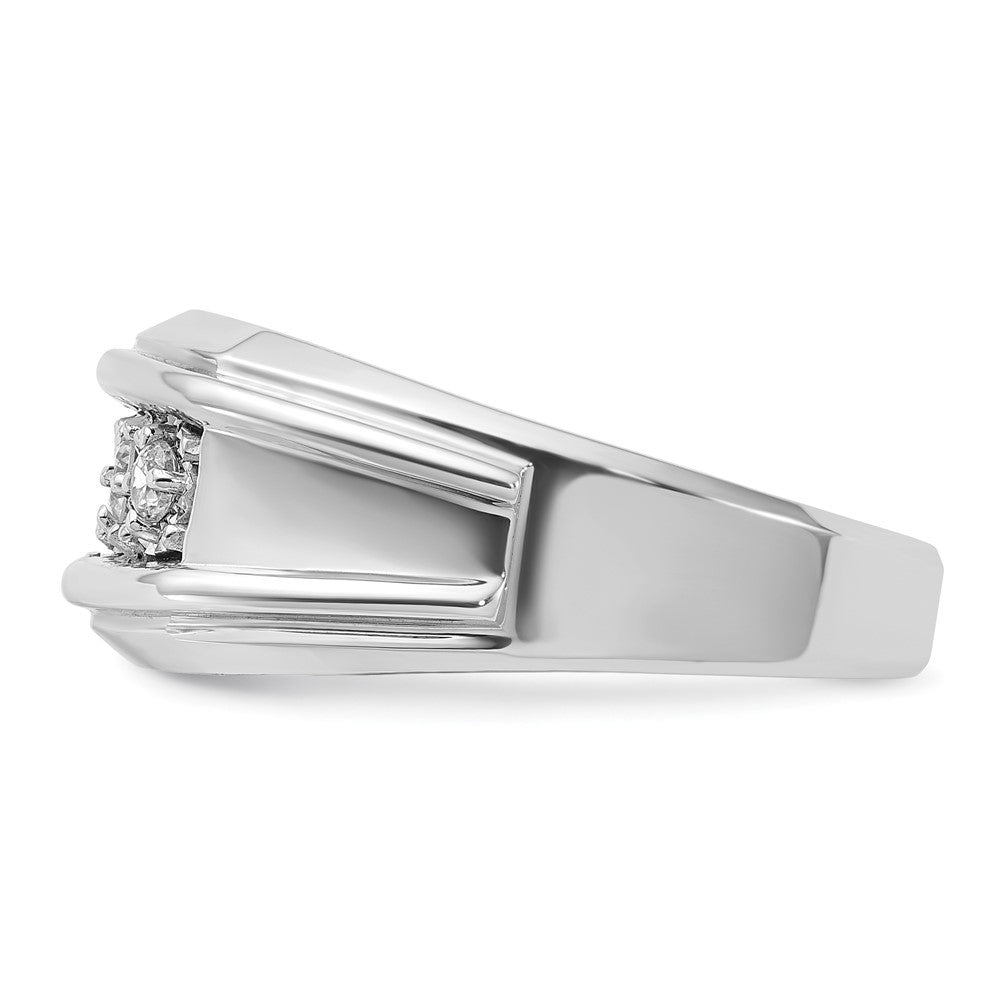 14k White Gold Mens 3-Stone 1 carat Diamond Ring