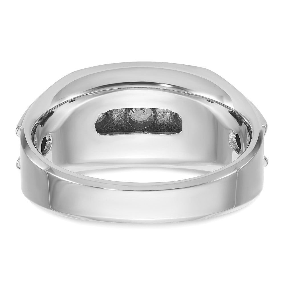 14k White Gold Mens 3-Stone 1 carat Diamond Ring