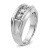14k White Gold Mens 3-Stone 1 carat Diamond Ring
