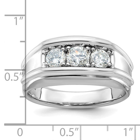14k White Gold IBGoodman Men's 1 carat Diamond Complete Ring