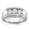 14k White Gold Mens 3-Stone 1 carat Diamond Ring
