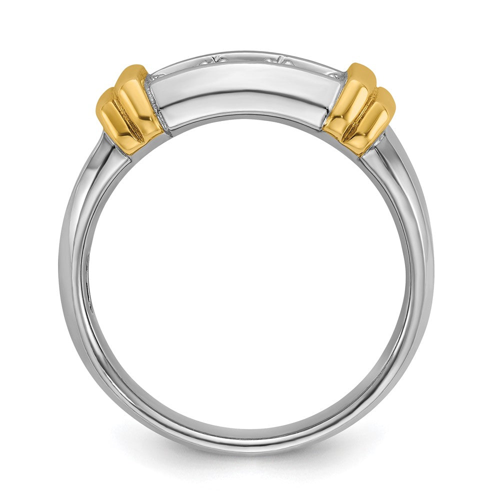 14k Two-tone Men's Polished 3-Stone 1/2 Carat AA Quality Diamond Ring