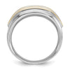 14k Two-tone Men's Polished 2-Row 1/2 Carat AA Quality Diamond Ring