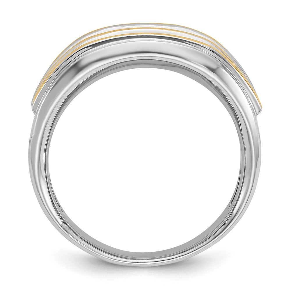 14k Two-tone IBGoodman Men's Polished 2-Row Ring Mounting