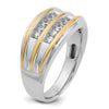 14k Two-tone Men's Polished 2-Row 1/2 Carat AA Quality Diamond Ring