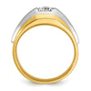 14k Two-tone Men's Polished and Satin 3/8 carat Diamond Complete Ring