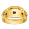 14k Two-tone Men's Polished and Satin 3/8 carat Diamond Complete Ring