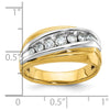 IBGoodman 14k Two-tone Men's Polished and Grooved Graduated 7-Stone Ring Mounting