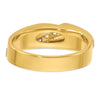 14k Two-tone Men's Polished Satin and Grooved 4-Stone 1/8 Carat AA Quality Diamond Ring