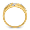 14k Two-tone Men's Polished and Satin 3-Stone 1/5 Carat AA Quality Diamond Ring