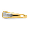 14k Two-tone 1/8 carat Lab Grown Diamond VS/SI+ G+ Complete Polished and Satin Men's Three Stone Ring