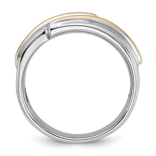 IBGoodman 14k Two-tone Men's Polished 5-Stone 1/6 Carat AA Quality Diamond Ring