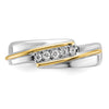 IBGoodman 14k Two-tone Men's Polished 5-Stone 1/6 Carat AA Quality Diamond Ring