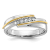 14k Two-tone 1/6 carat Lab Grown Diamond VS/SI+ G+ Complete Polished Men's Five Stone Ring