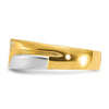 Two-tone 1/6 carat Lab Grown Diamond VS/SI+ G+ Complete Polished Satin and Grooved Men's Ring