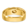 Two-tone 1/6 carat Lab Grown Diamond VS/SI+ G+ Complete Polished Satin and Grooved Men's Ring