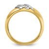 14k Two-tone 1/6 carat Lab Grown Diamond VS/SI+ G+ Complete Polished Men's Ring