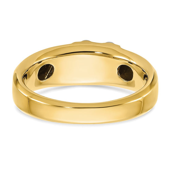 14k Two-tone 1/6 carat Lab Grown Diamond VS/SI+ G+ Complete Polished Men's Ring
