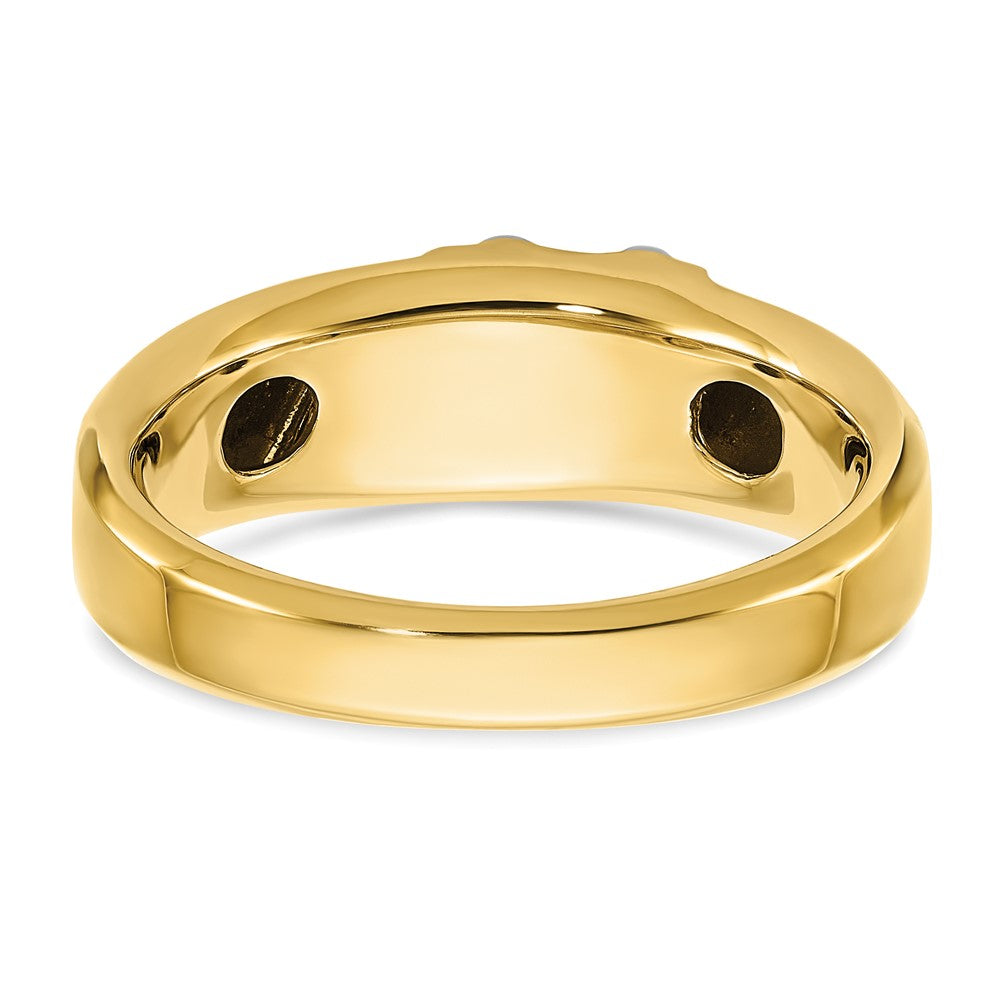 14k Two-tone 1/6 carat Lab Grown Diamond VS/SI+ G+ Complete Polished Men's Ring