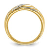 IBGoodman 14k with White Rhodium 1/6 carat Lab Grown Diamond VS/SI+ G+ Complete Polished and Grooved Men's Ring