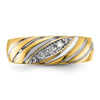 IBGoodman 14k with White Rhodium 1/6 carat Lab Grown Diamond VS/SI+ G+ Complete Polished and Grooved Men's Ring