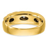 IBGoodman 14k with White Rhodium 1/6 carat Lab Grown Diamond VS/SI+ G+ Complete Polished and Grooved Men's Ring