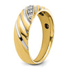 IBGoodman 14k with White Rhodium 1/6 carat Lab Grown Diamond VS/SI+ G+ Complete Polished and Grooved Men's Ring