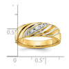 IBGoodman 14k with White Rhodium Men's Polished and Grooved 1/6 Carat AA Quality Diamond Ring