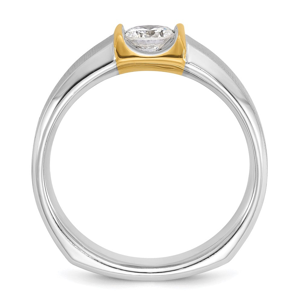 14k Two-tone Men's 1/2 carat Diamond Complete Ring