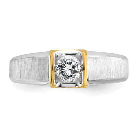 14k Two-tone Men's 1/2 carat Diamond Complete Ring