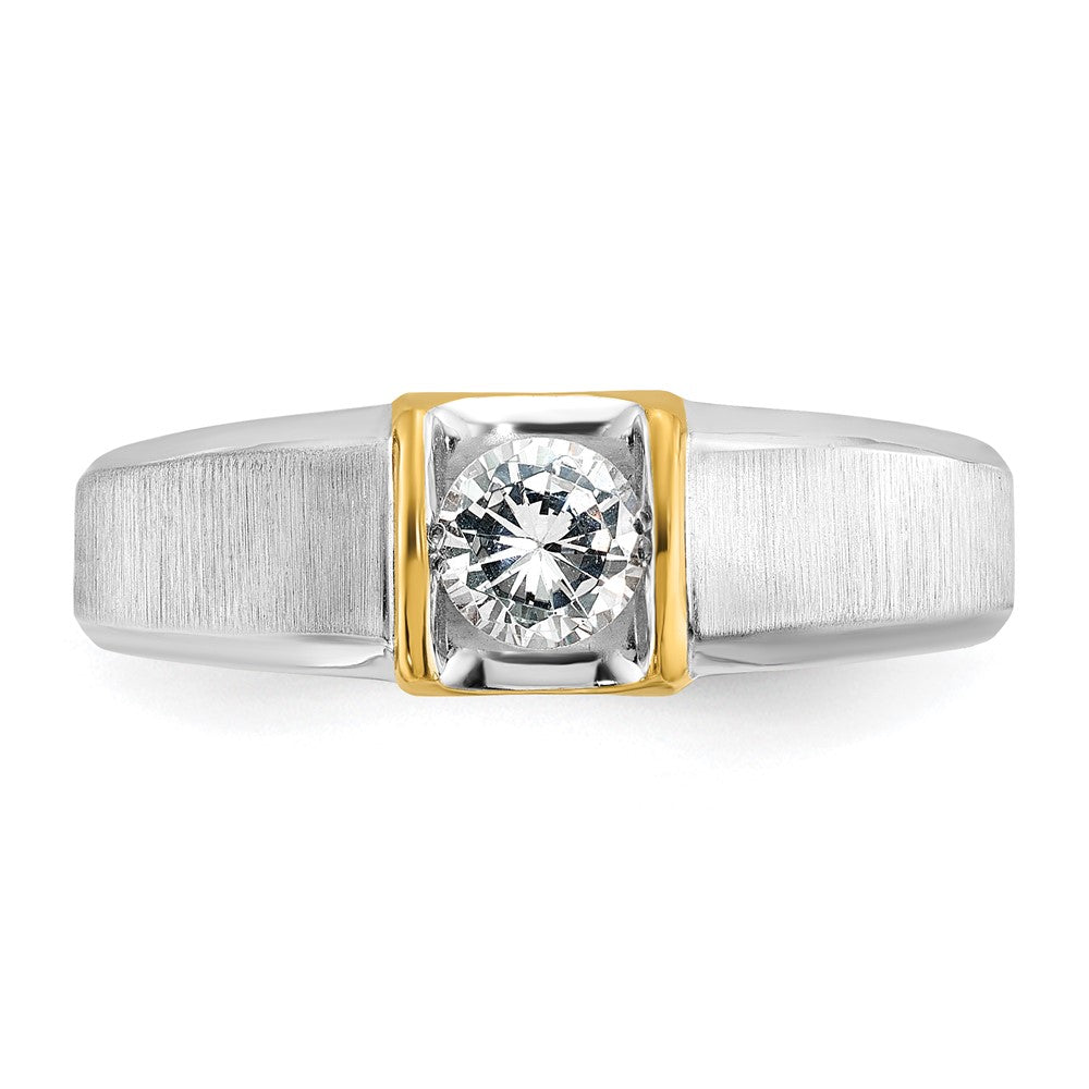 14k Two-tone Men's 1/2 carat Diamond Complete Ring
