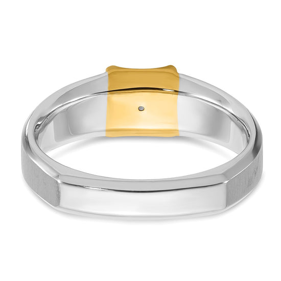 14k Two-tone Men's 1/2 carat Diamond Complete Ring