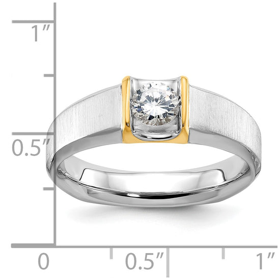 14k Two-tone Men's 1/2 carat Diamond Complete Ring