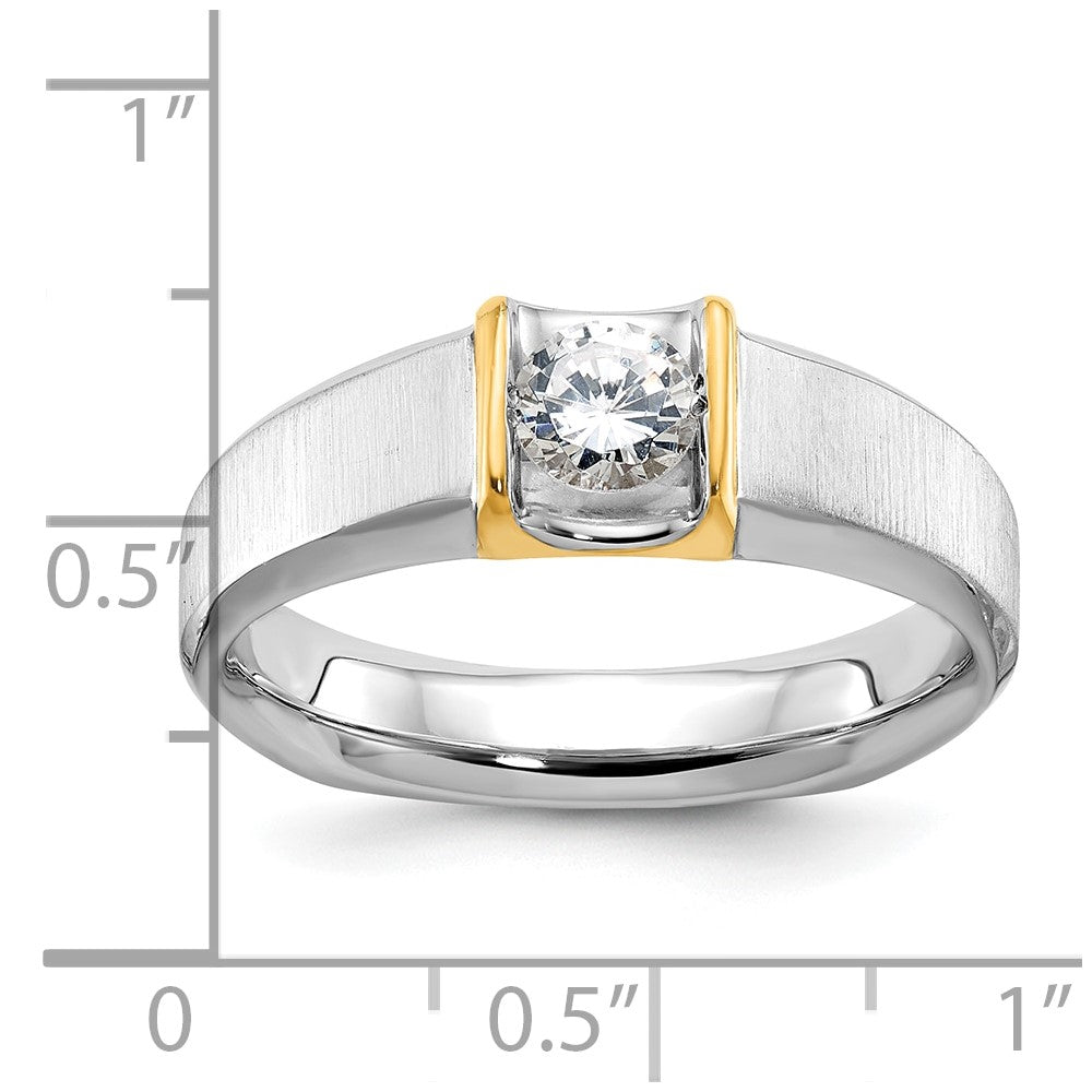 14k Two-tone Men's 1/2 carat Diamond Complete Ring