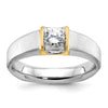 14k Two-tone Men's 1/2 carat Diamond Complete Ring
