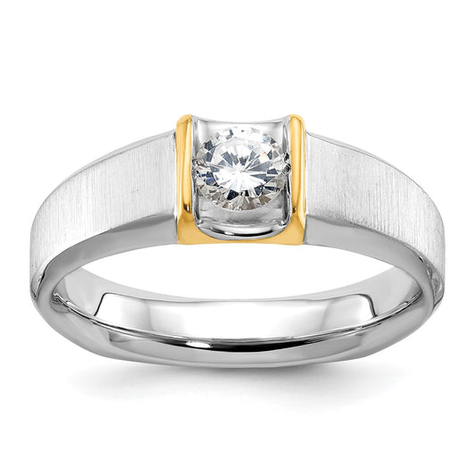 14k Two-tone Men's 1/2 carat Diamond Complete Ring