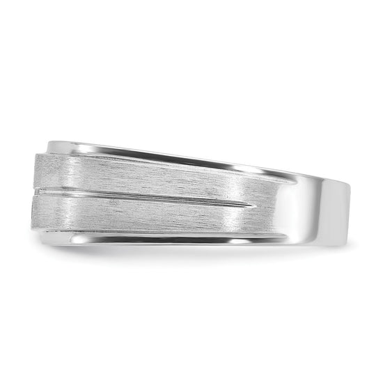14k White Gold IBGoodman Men's Polished and Satin Diamond Ring Mounting