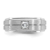 14k White Gold IBGoodman Men's Polished and Satin Diamond Ring Mounting