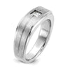 14k White Gold IBGoodman Men's Polished and Satin 3/8 carat Diamond Complete Ring