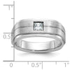 14k White Gold IBGoodman Men's Polished and Satin Diamond Ring Mounting