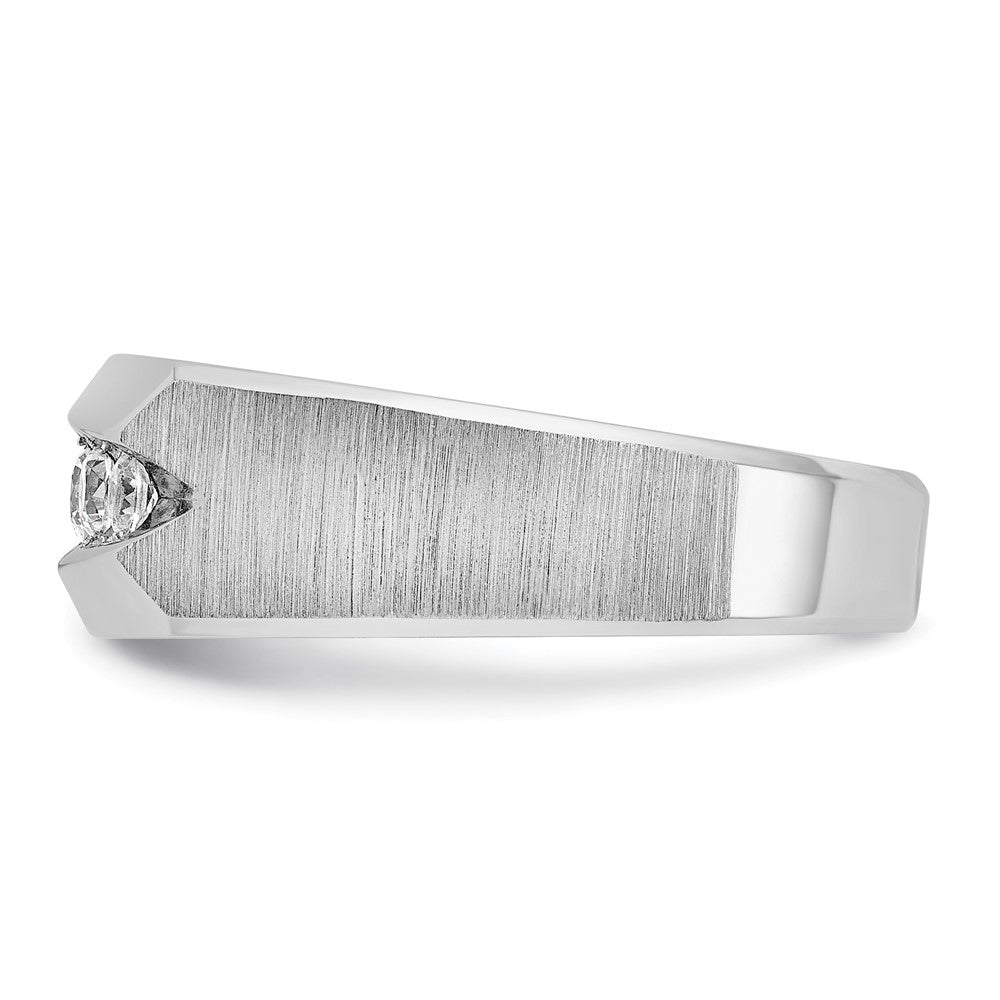 14k White Gold IBGoodman Men's Polished & Satin 5-Stone Ring Mounting