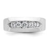 14k White Gold IBGoodman Men's Polished & Satin 5-Stone Ring Mounting