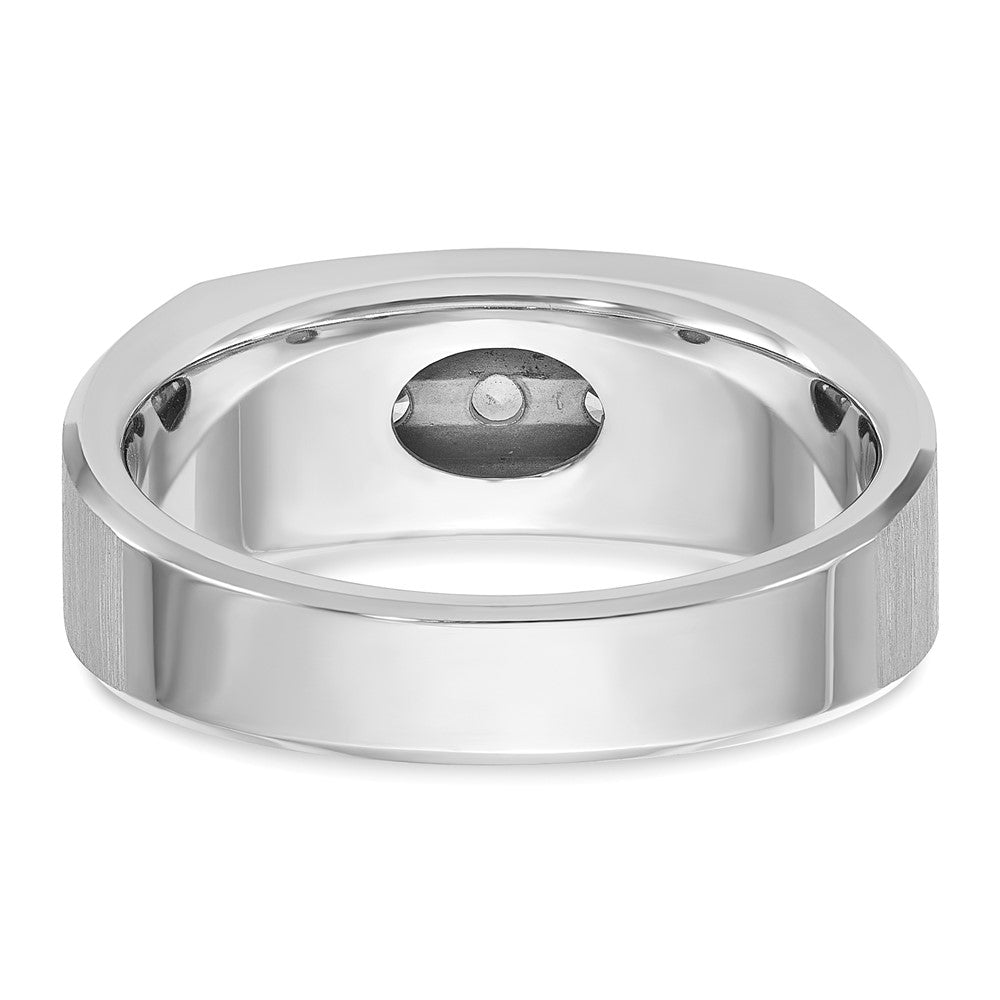 IBGoodman 14k White Gold Men's Polished and Satin 5-Stone 1/2 Carat AA Quality Diamond Ring