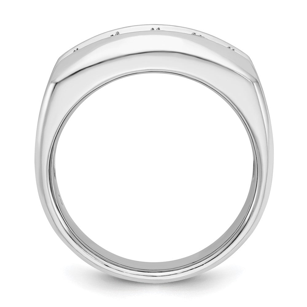 IBGoodman 14k White Gold Men's Polished and Satin 5-Stone 1 Carat AA Quality Diamond Ring