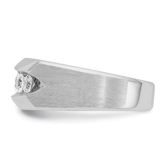IBGoodman 14k White Gold Men's Polished and Satin 5-Stone 1 Carat AA Quality Diamond Ring