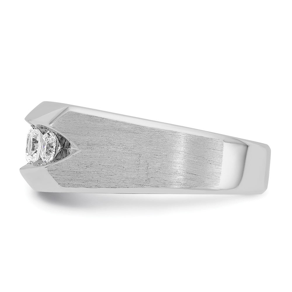 IBGoodman 14k White Gold Men's Polished and Satin 5-Stone 1 Carat AA Quality Diamond Ring