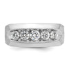 IBGoodman 14k White Gold Men's Polished and Satin 5-Stone 1 Carat AA Quality Diamond Ring
